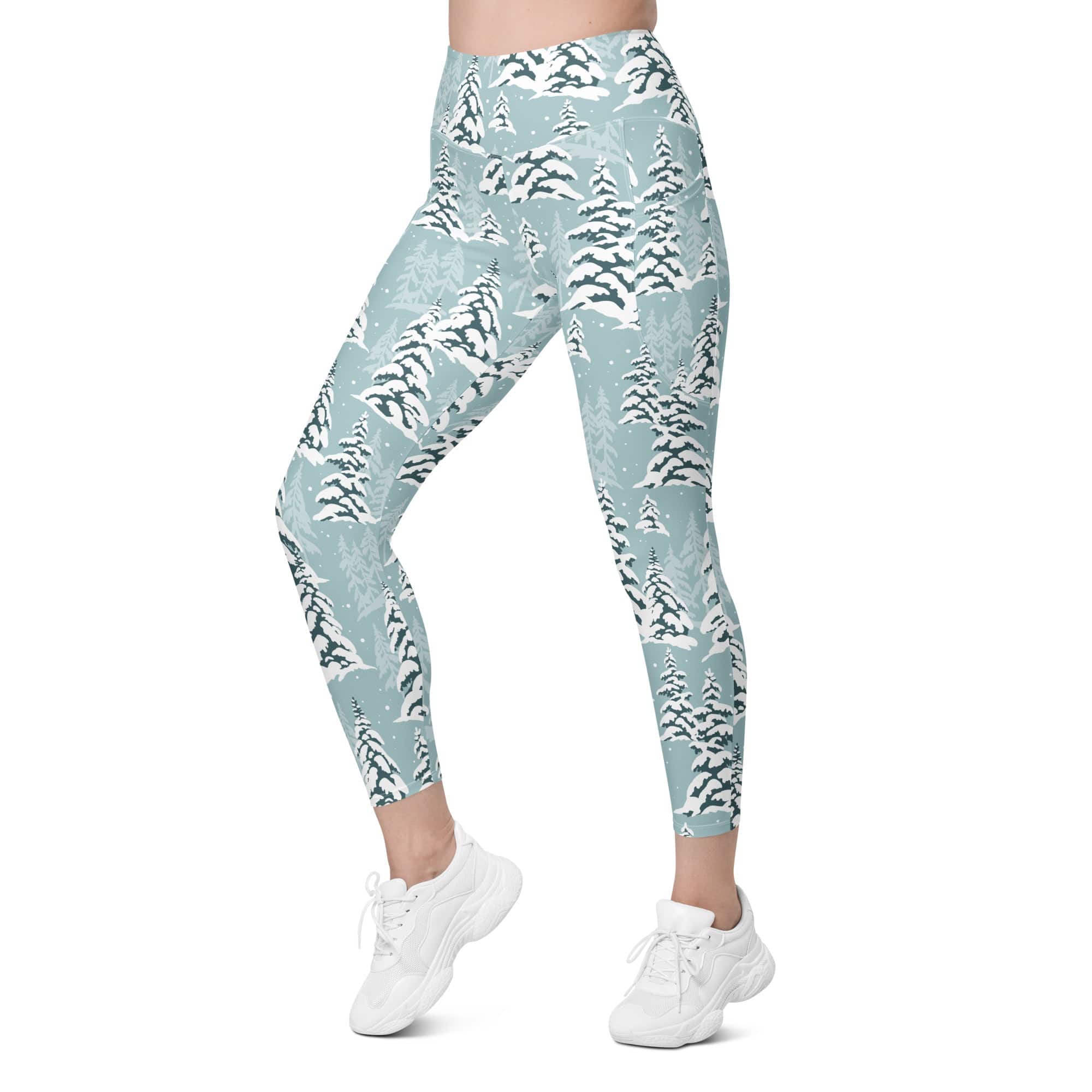 Snow-Covered Pines Leggings With Pockets