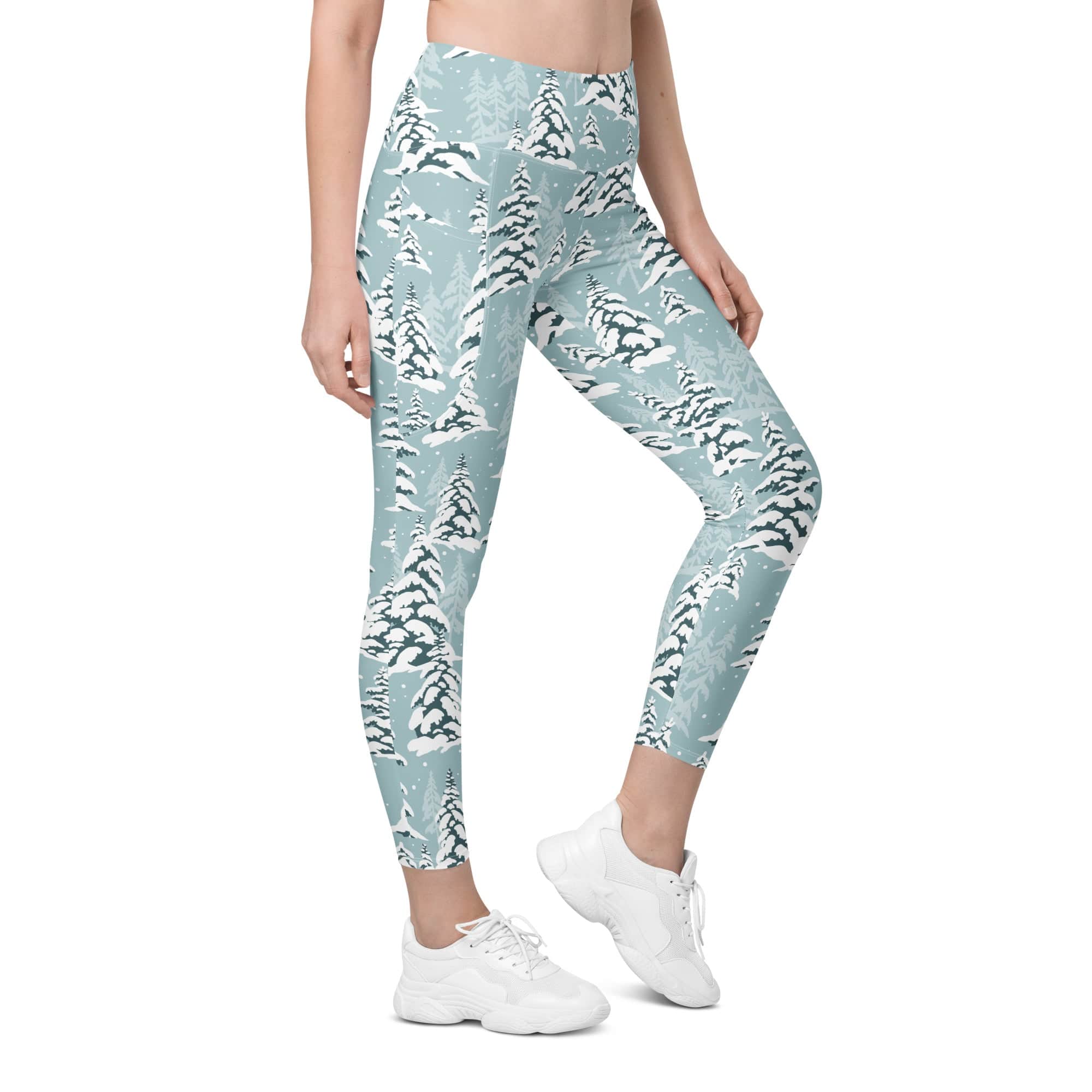 Snow-Covered Pines Leggings With Pockets