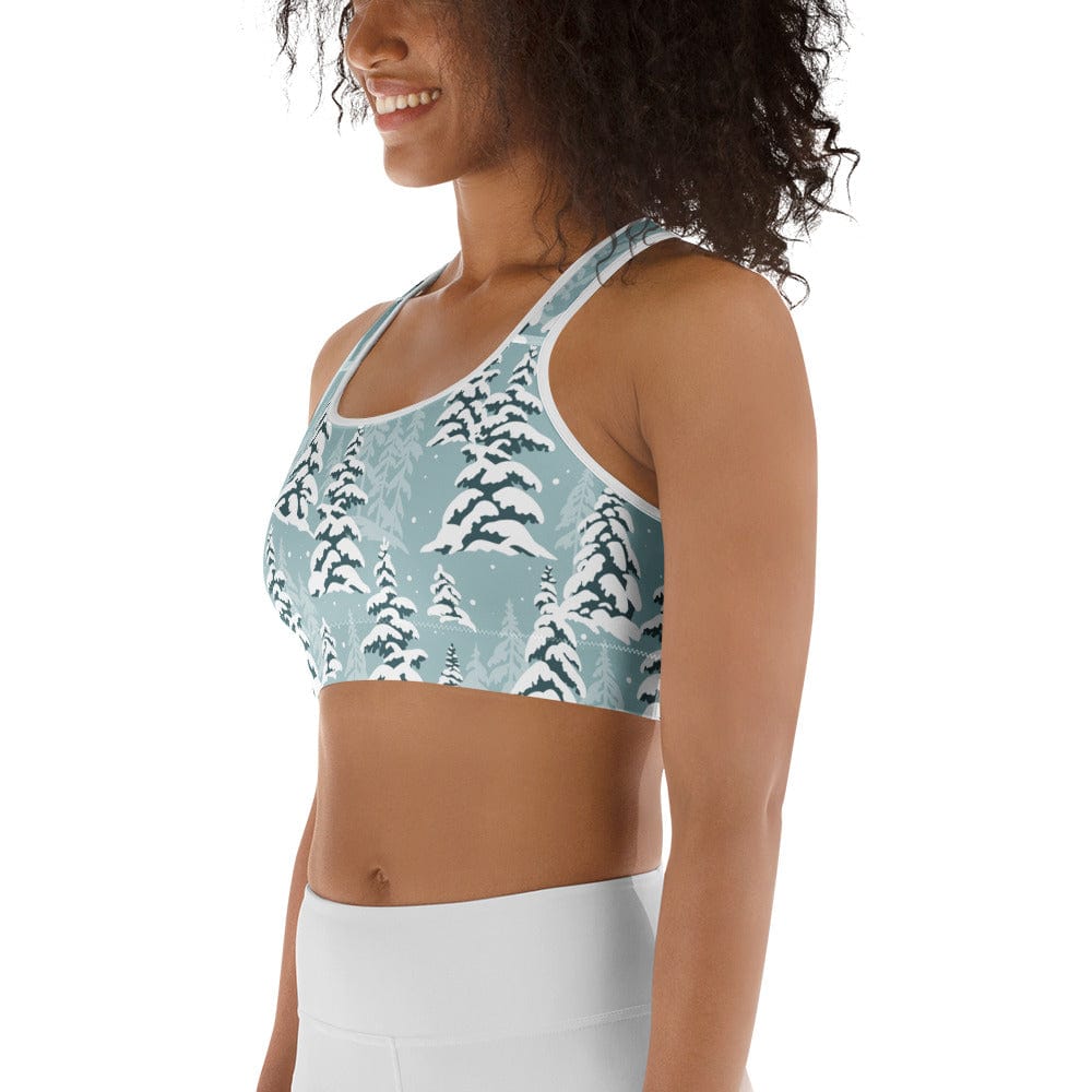 Snow-Covered Pines Sports Bra