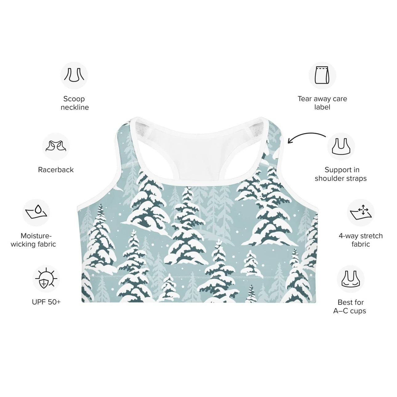 Snow-Covered Pines Sports Bra