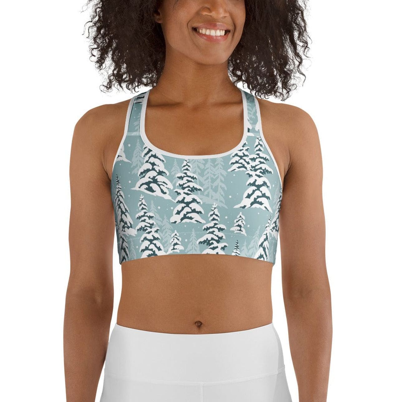 Snow-Covered Pines Sports Bra