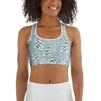 Snow-Covered Pines Sports Bra