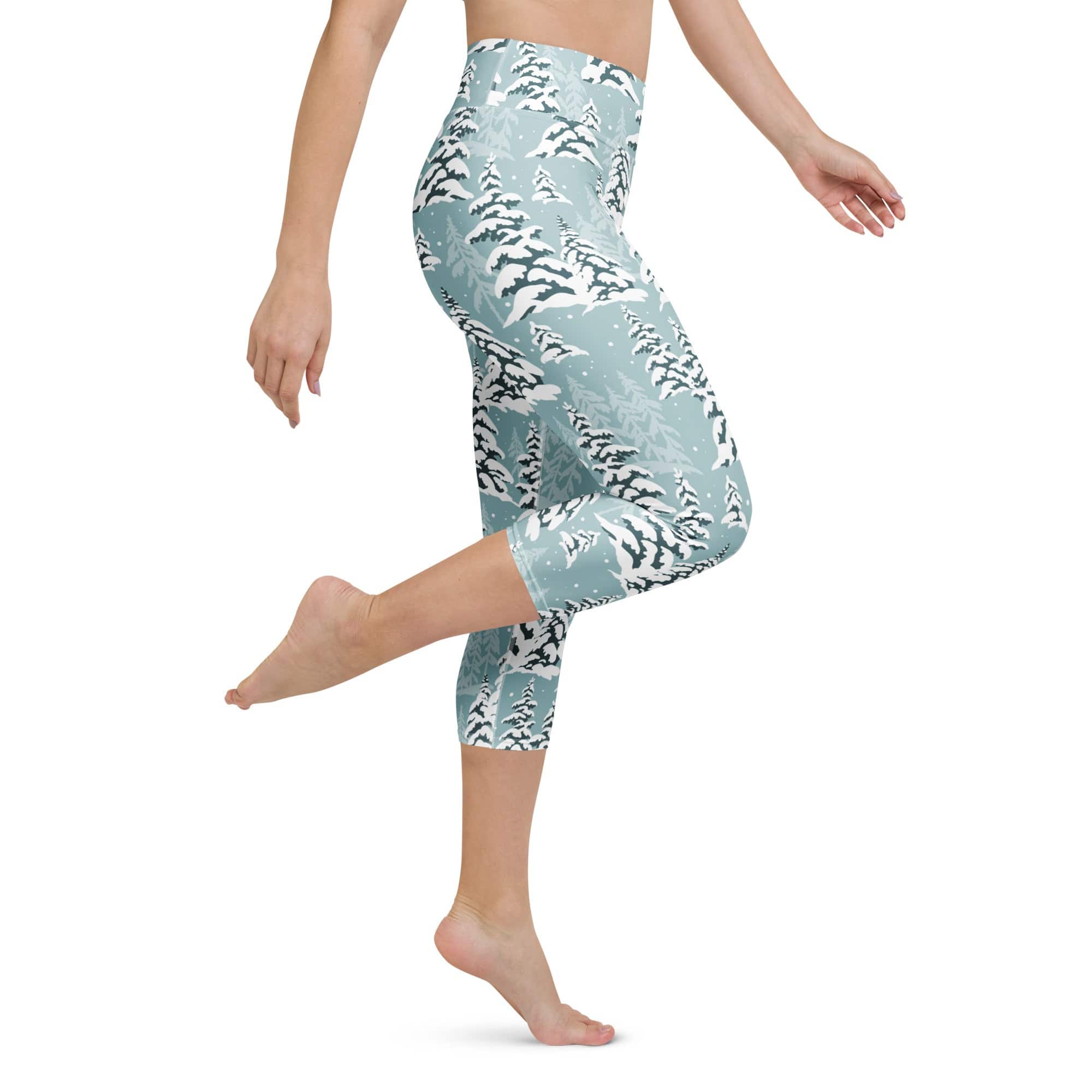 Snow-Covered Pines Yoga Capris