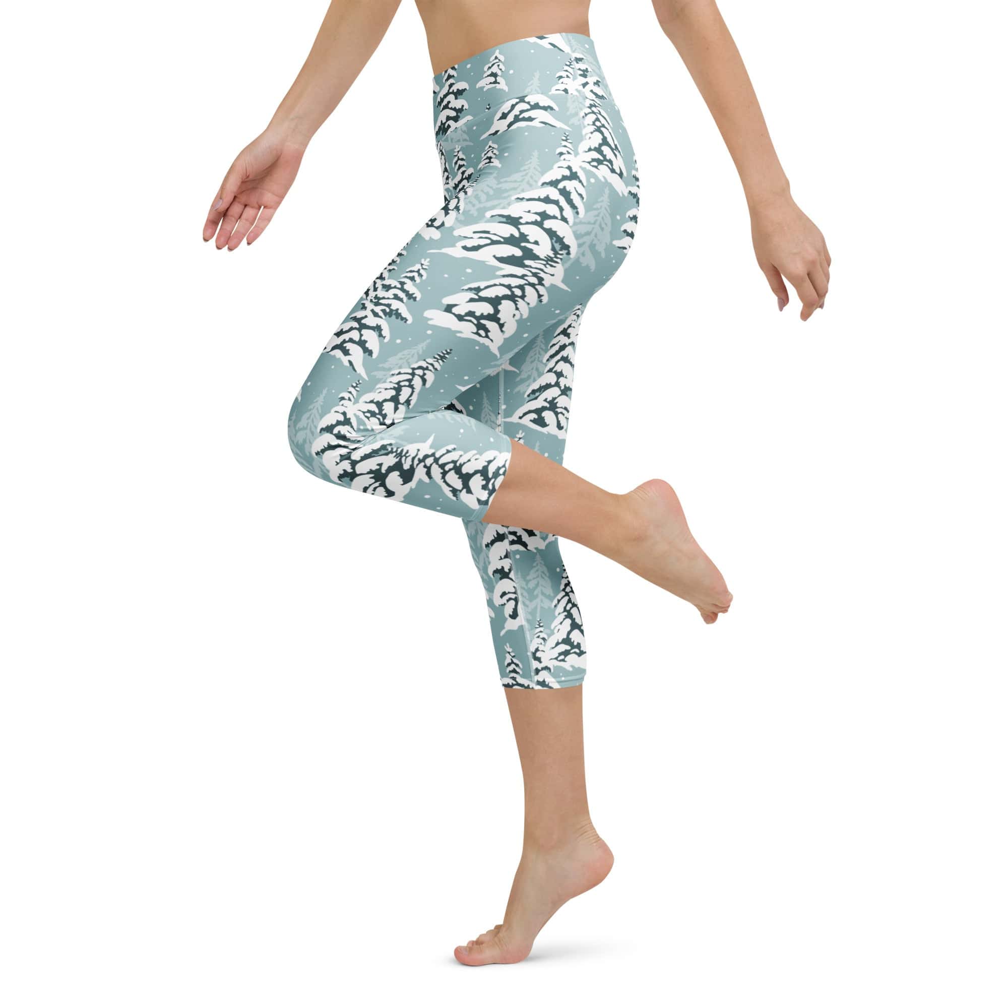 Snow-Covered Pines Yoga Capris