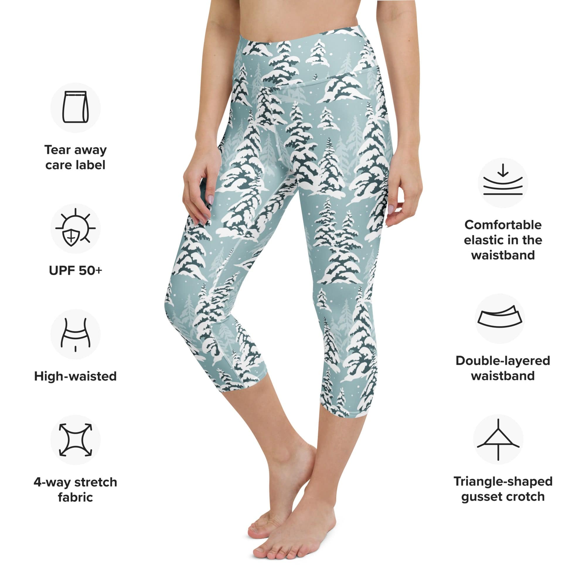 Snow-Covered Pines Yoga Capris