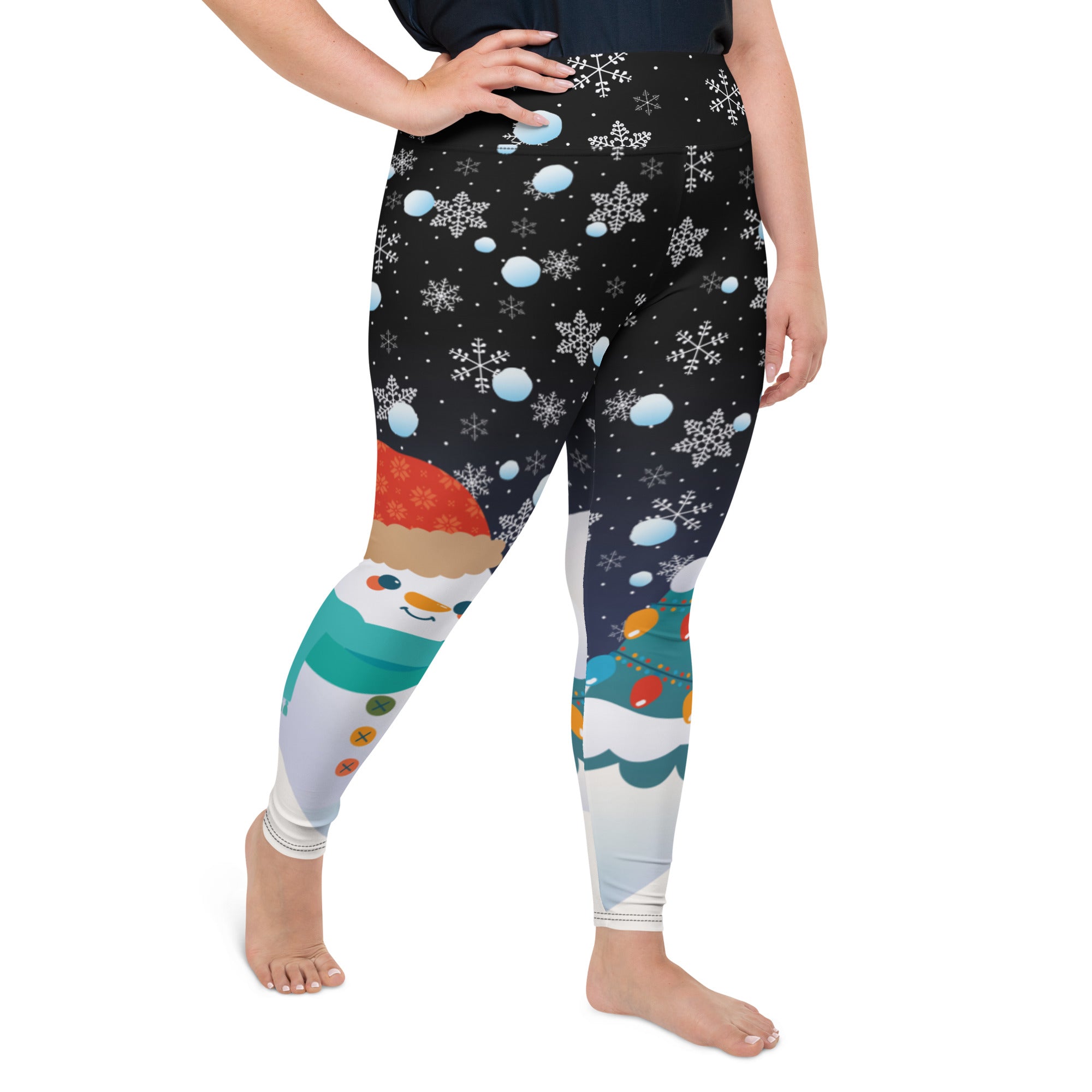 Snowy Christmas Plus Size Leggings