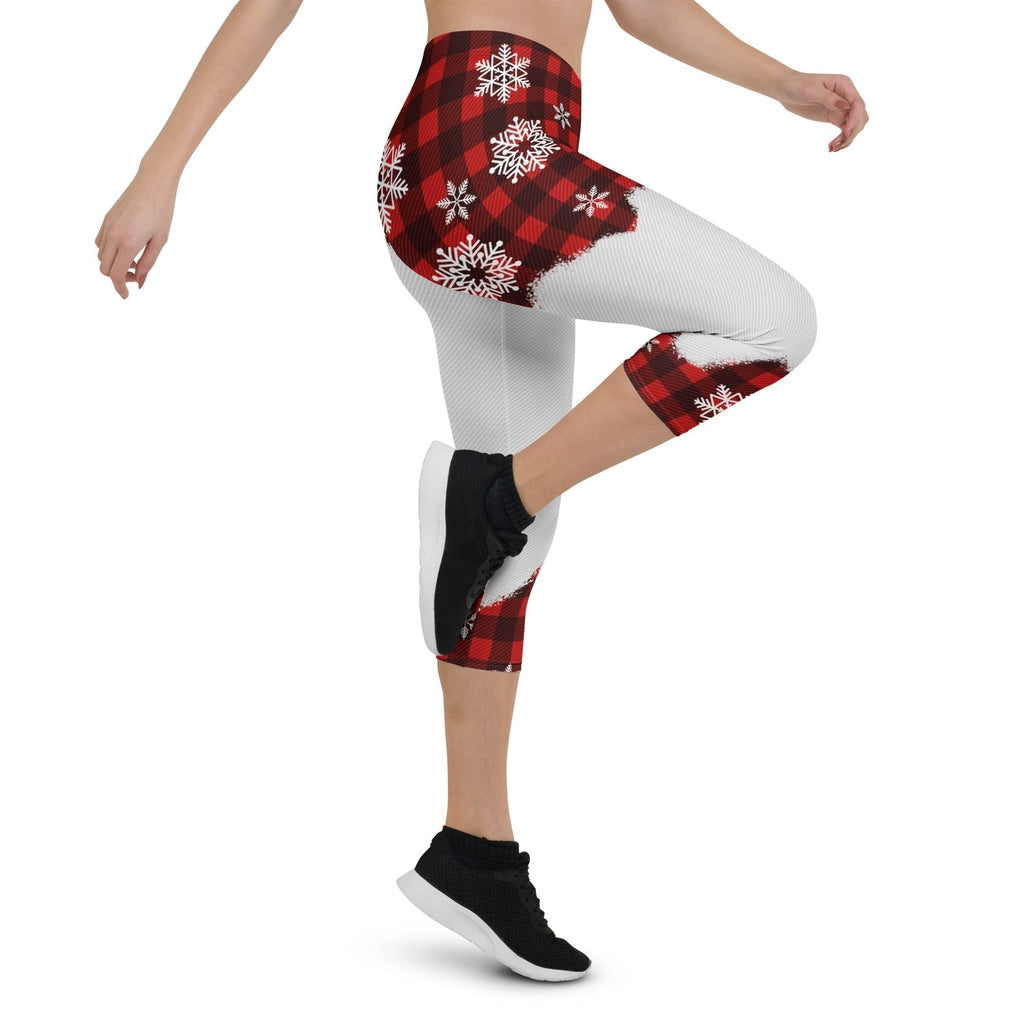 Snowy Plaid Perfection Capris