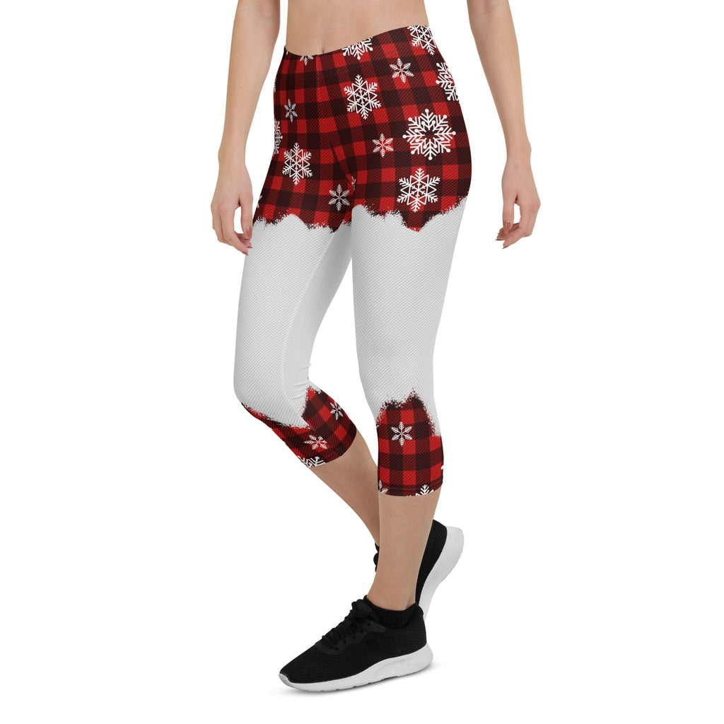 Snowy Plaid Perfection Capris