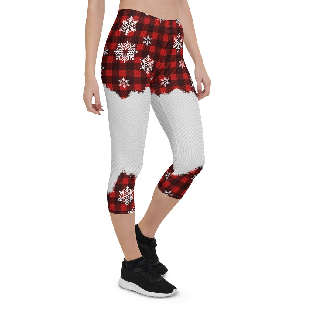 Snowy Plaid Perfection Capris