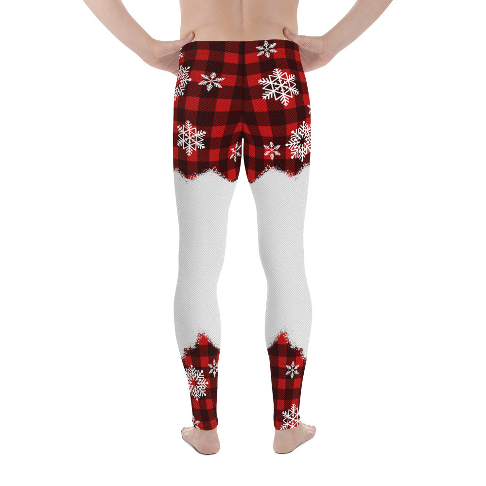 Snowy Plaid Perfection Men's Leggings