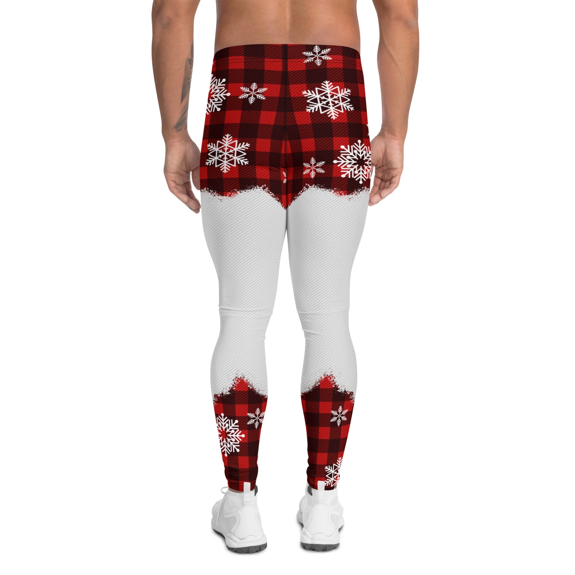 Snowy Plaid Perfection Men's Leggings