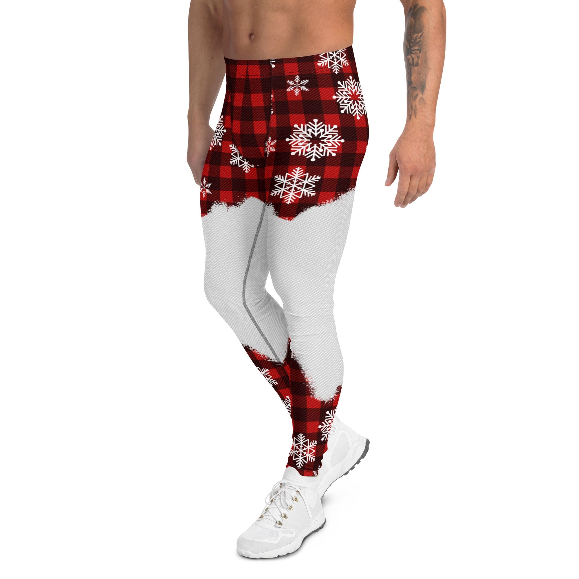 Snowy Plaid Perfection Men's Leggings