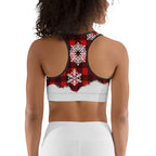 Snowy Plaid Perfection Sports Bra