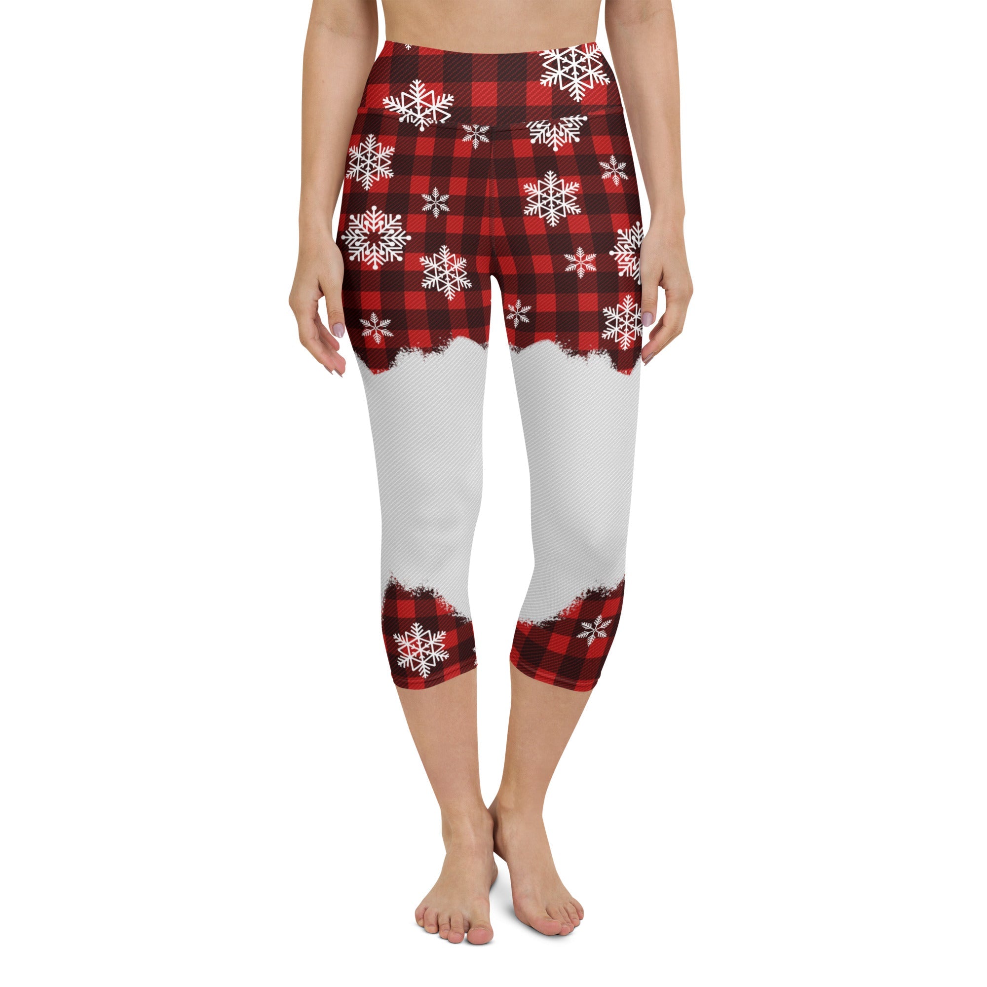 Snowy Plaid Perfection Yoga Capris