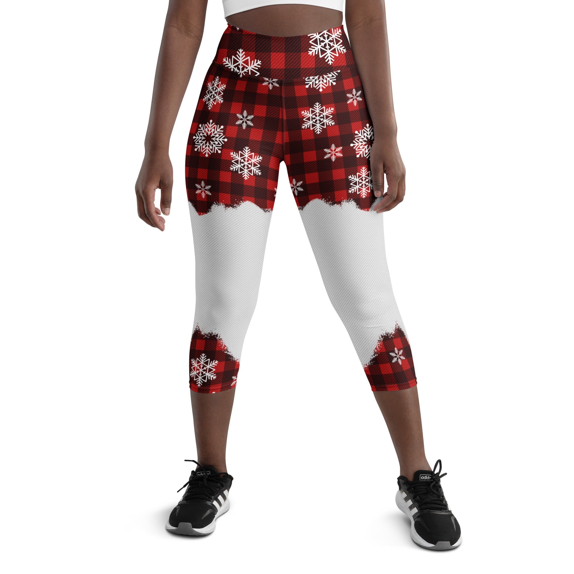 Snowy Plaid Perfection Yoga Capris