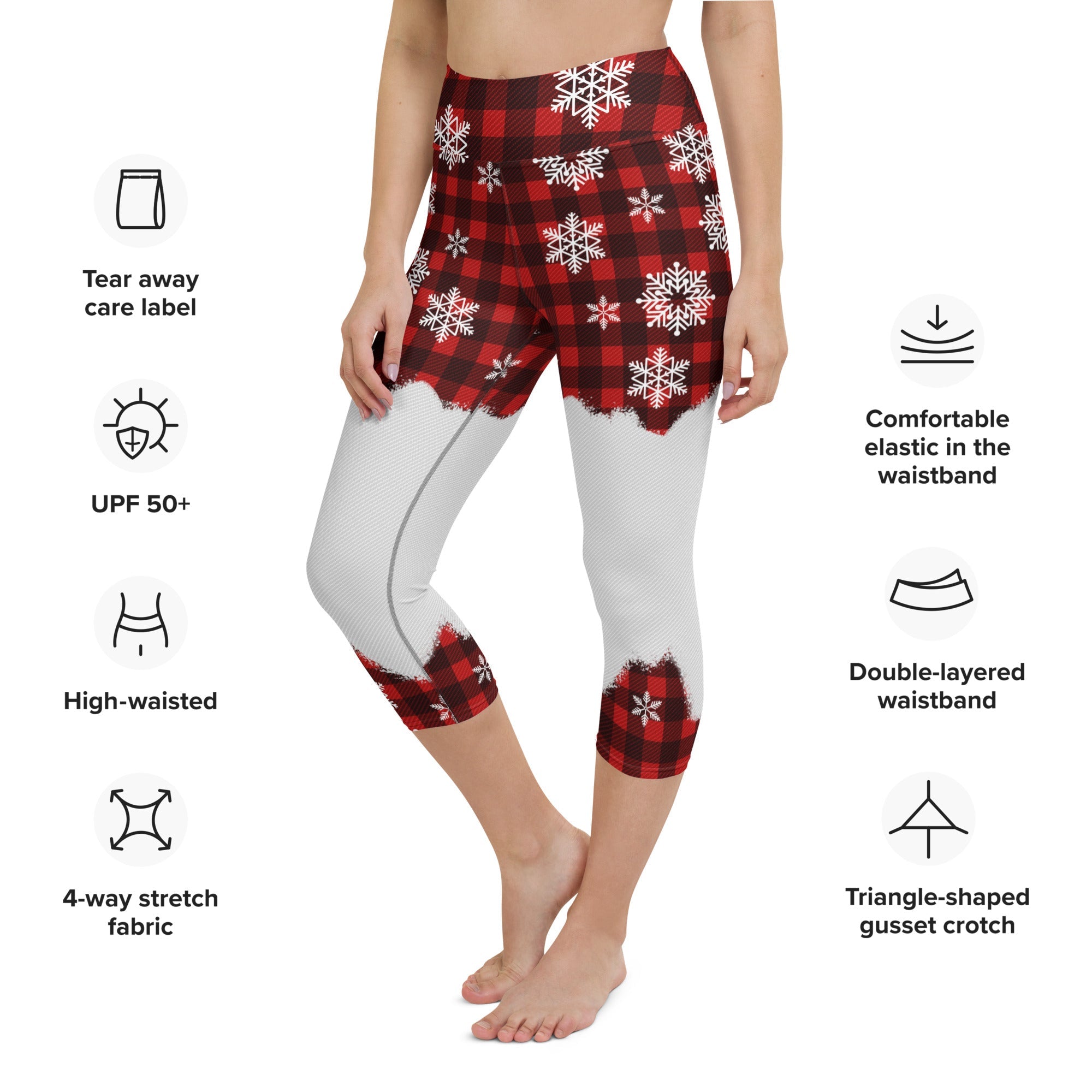 Snowy Plaid Perfection Yoga Capris