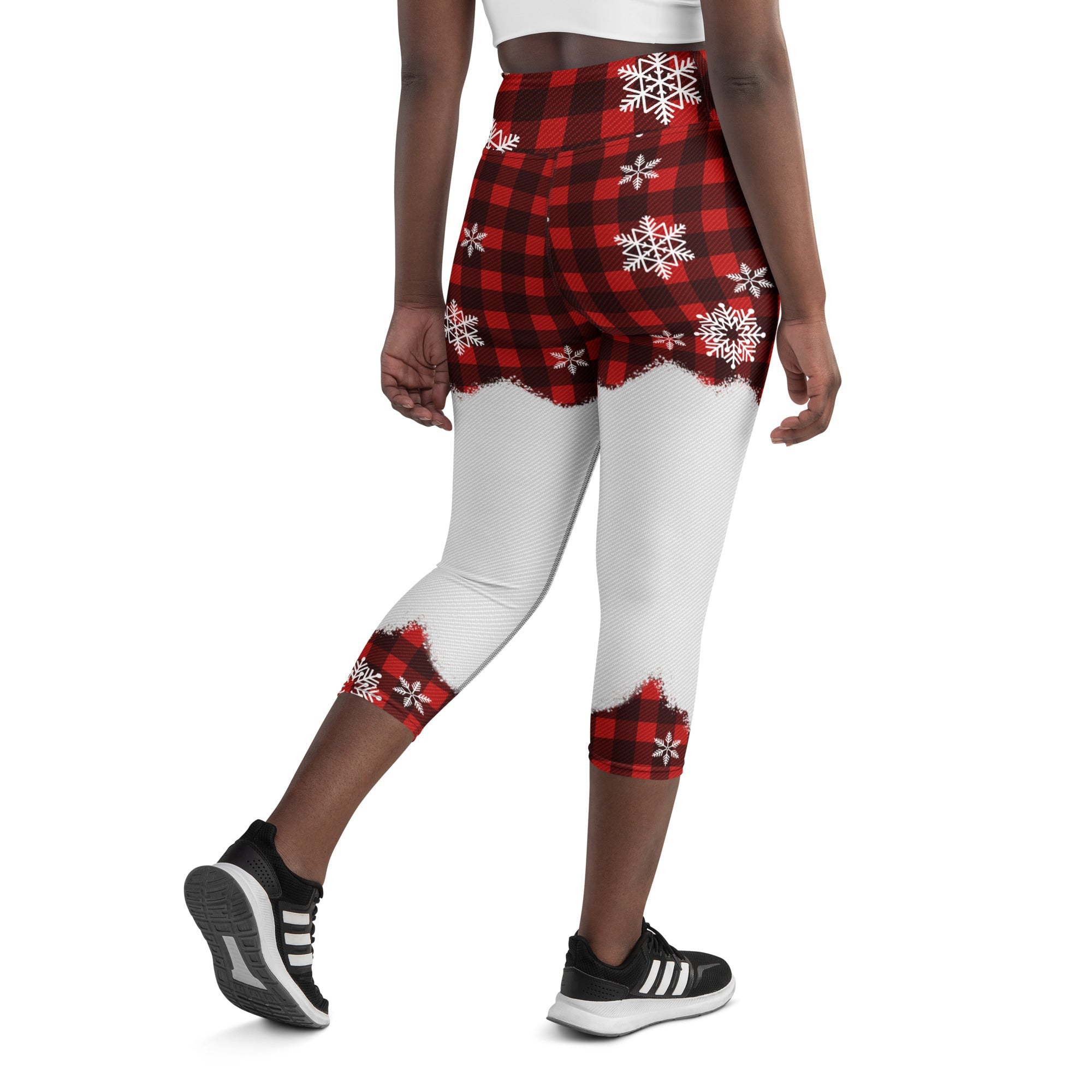 Snowy Plaid Perfection Yoga Capris