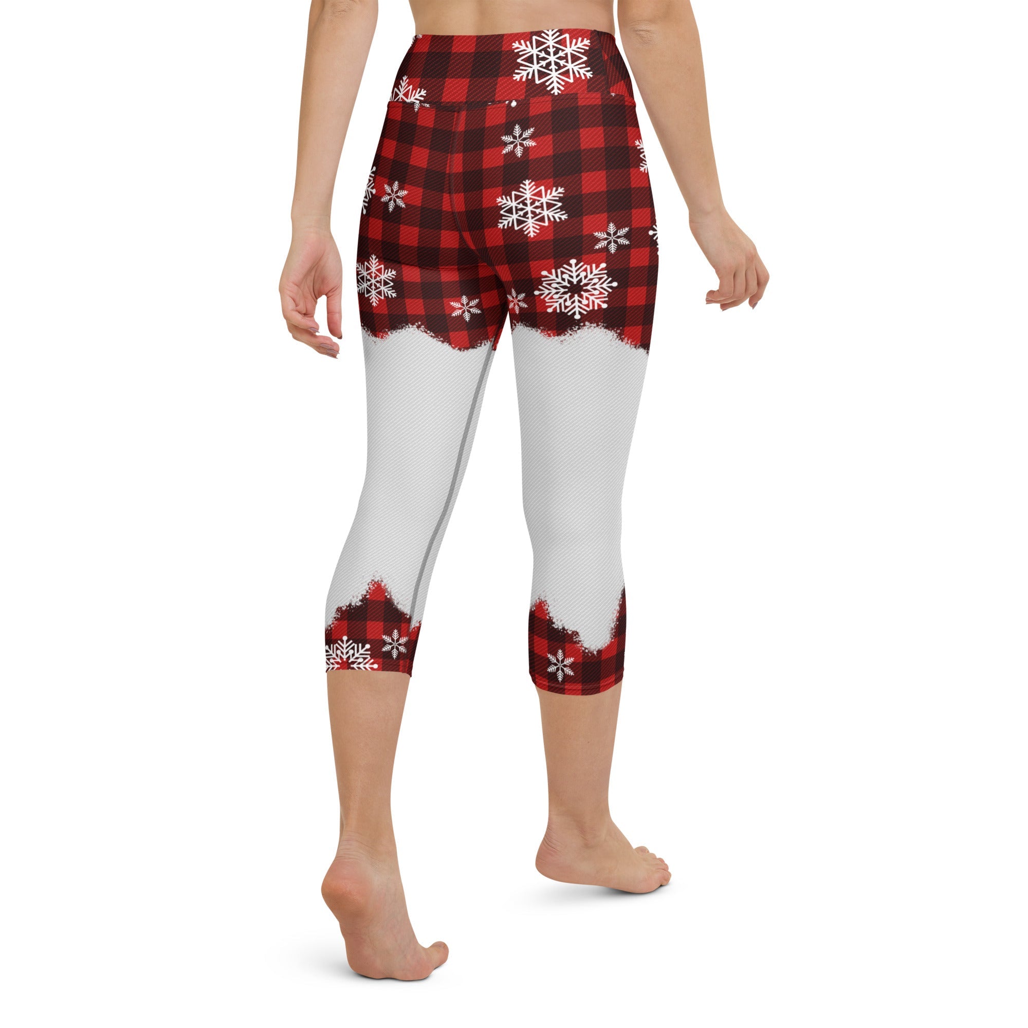 Snowy Plaid Perfection Yoga Capris