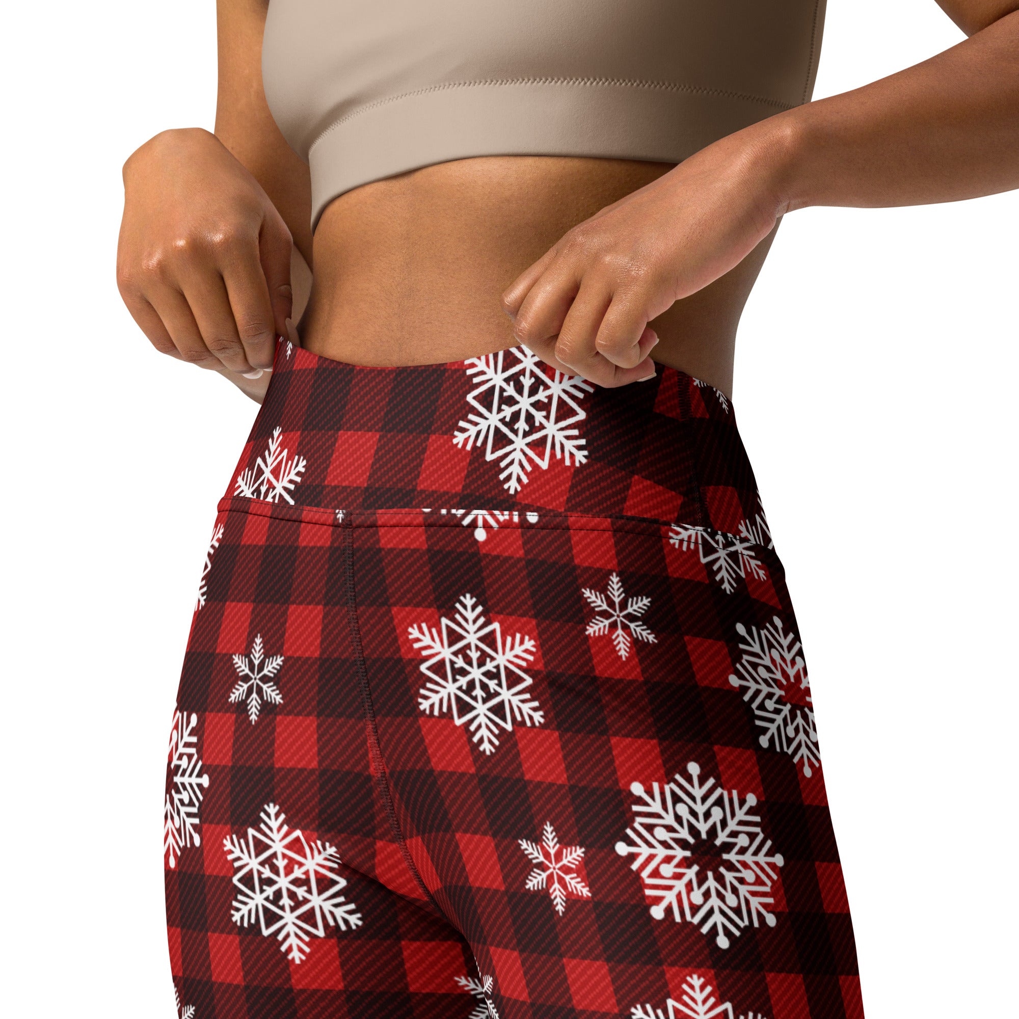 Snowy Plaid Perfection Yoga Leggings