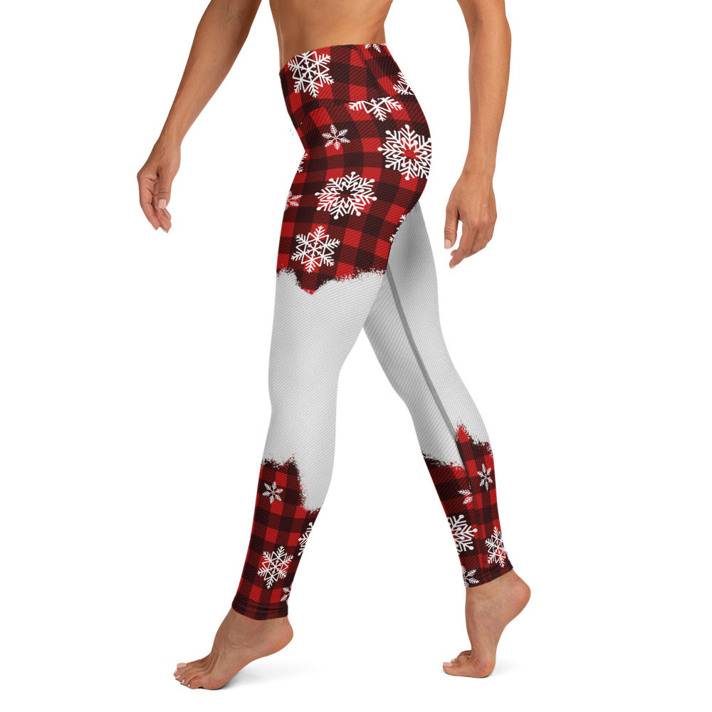 Snowy Plaid Perfection Yoga Leggings