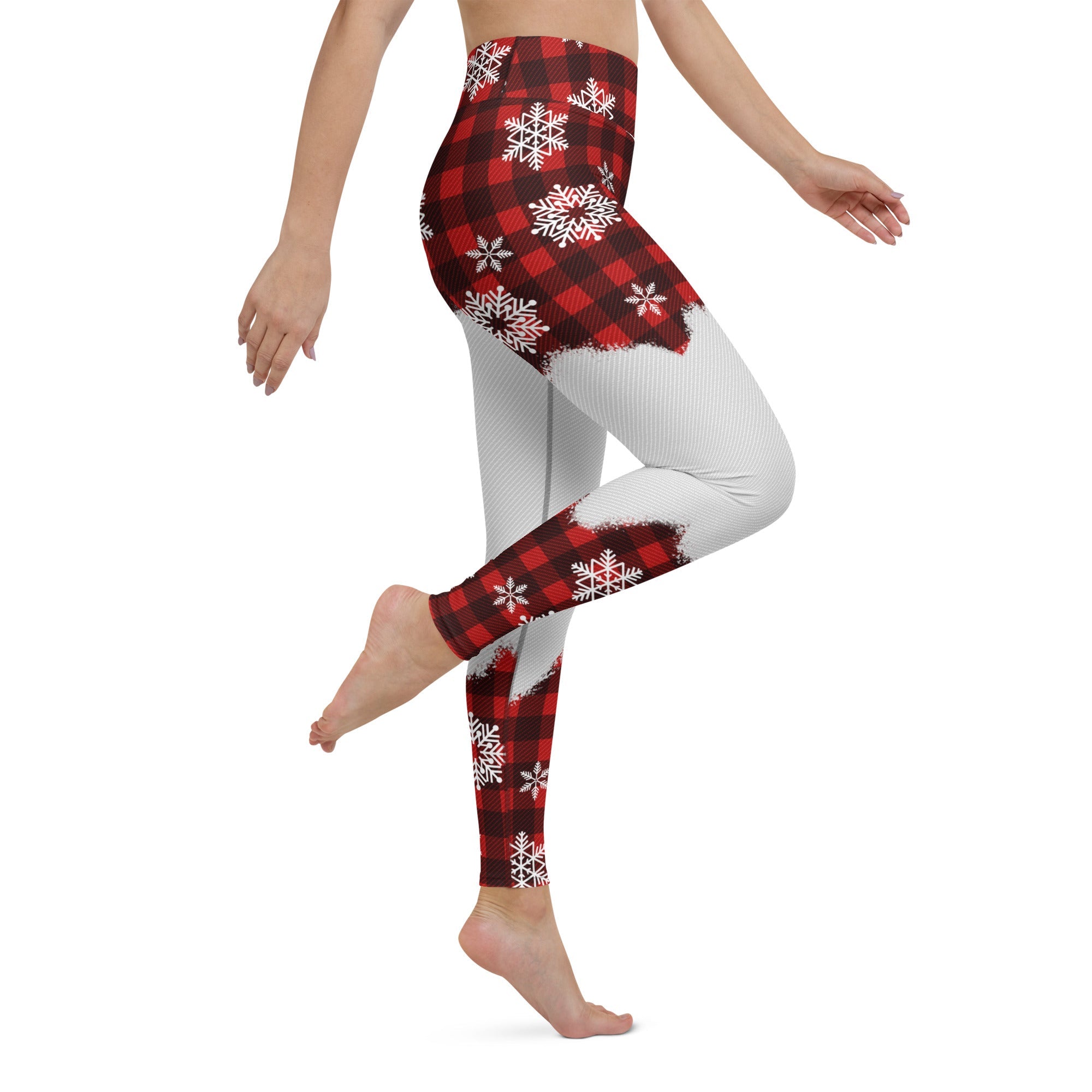 Snowy Plaid Perfection Yoga Leggings