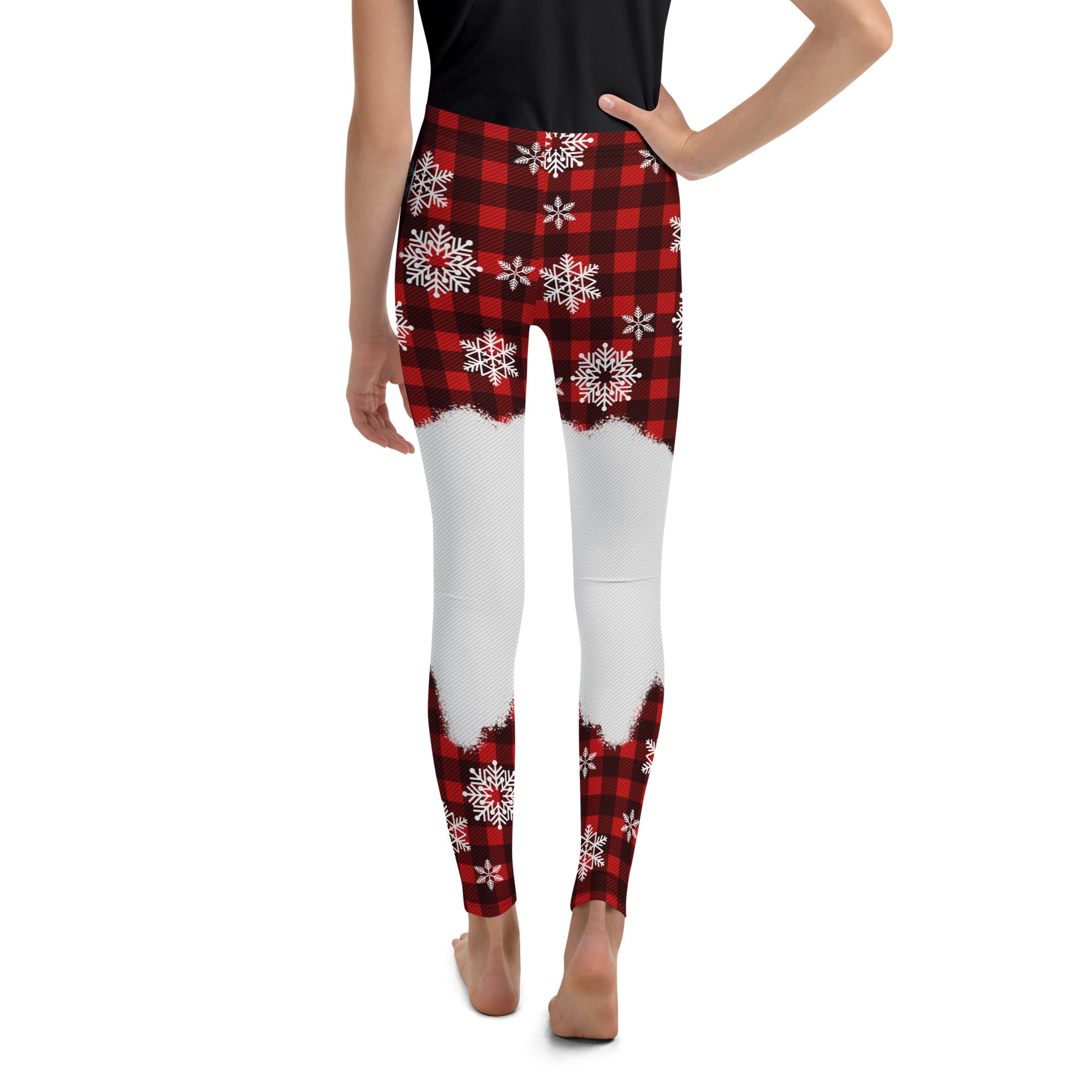 Snowy Plaid Perfection Youth Leggings