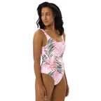 Soft Pink Tropical One-Piece Swimsuit