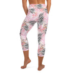 Soft Pink Tropical Yoga Capris