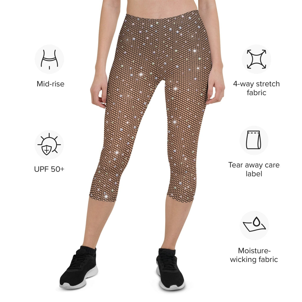 Sparkle Fishnet Capris