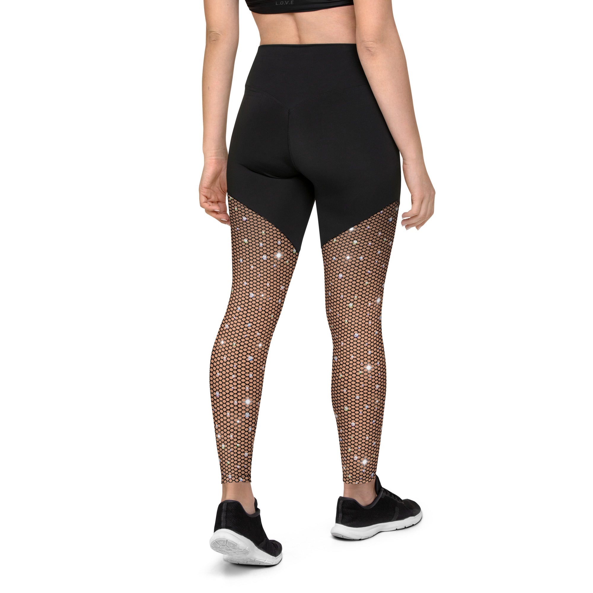 Sparkle Fishnet Compression Leggings