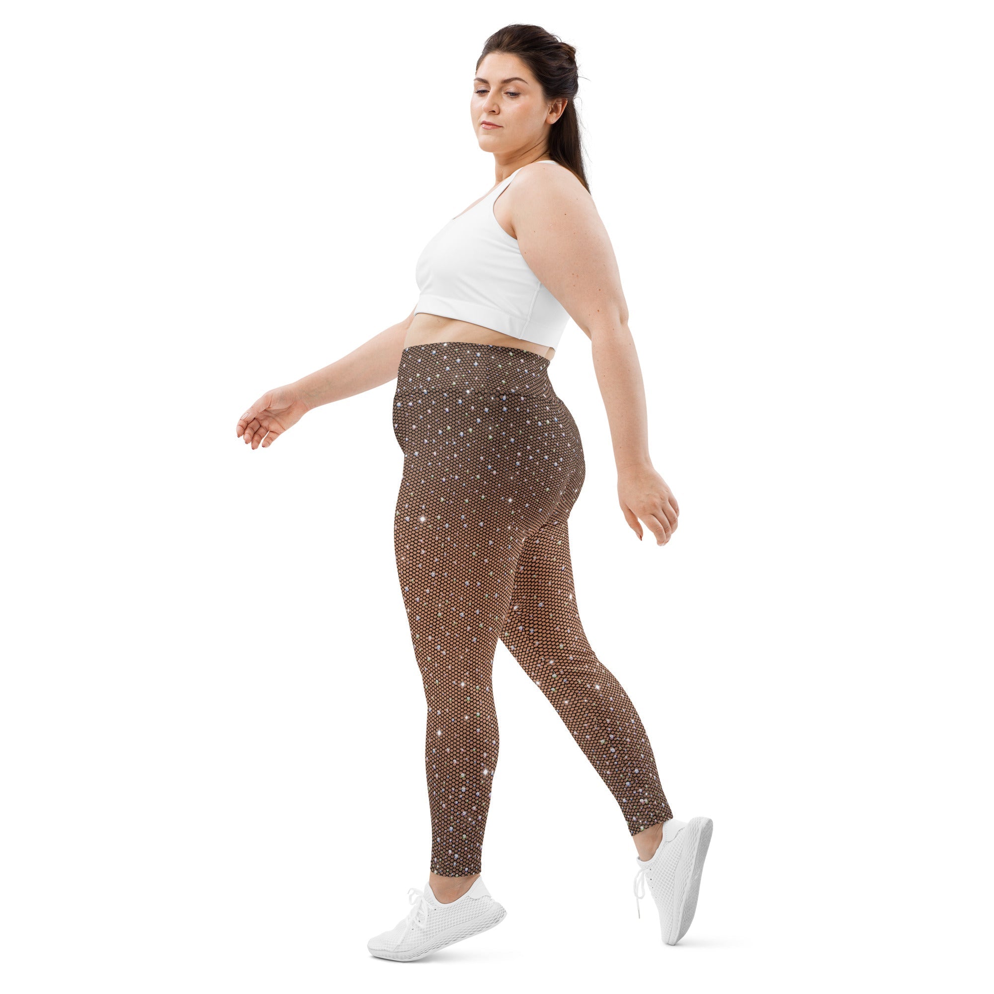 Sparkle Fishnet Plus Size Leggings