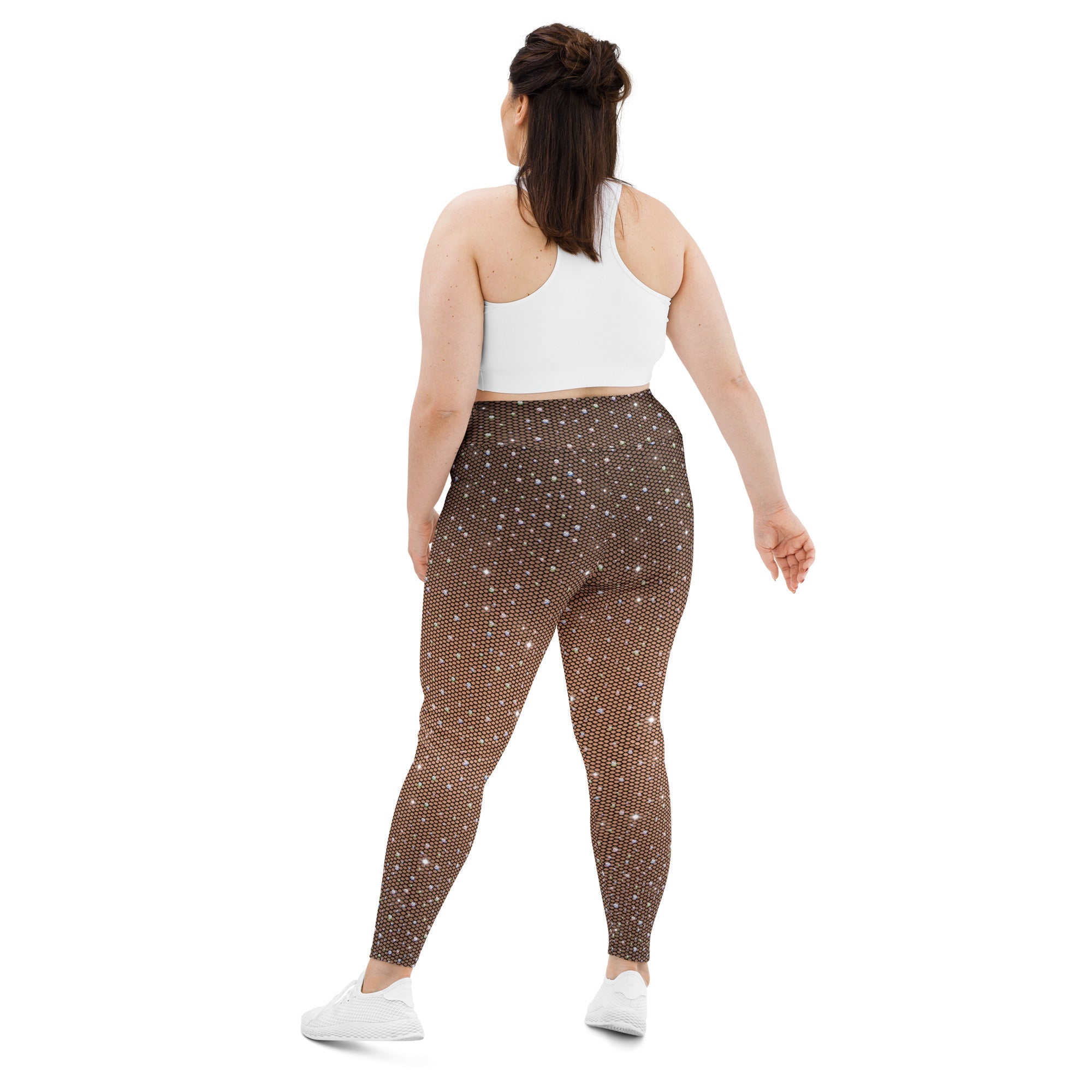 Sparkle Fishnet Plus Size Leggings