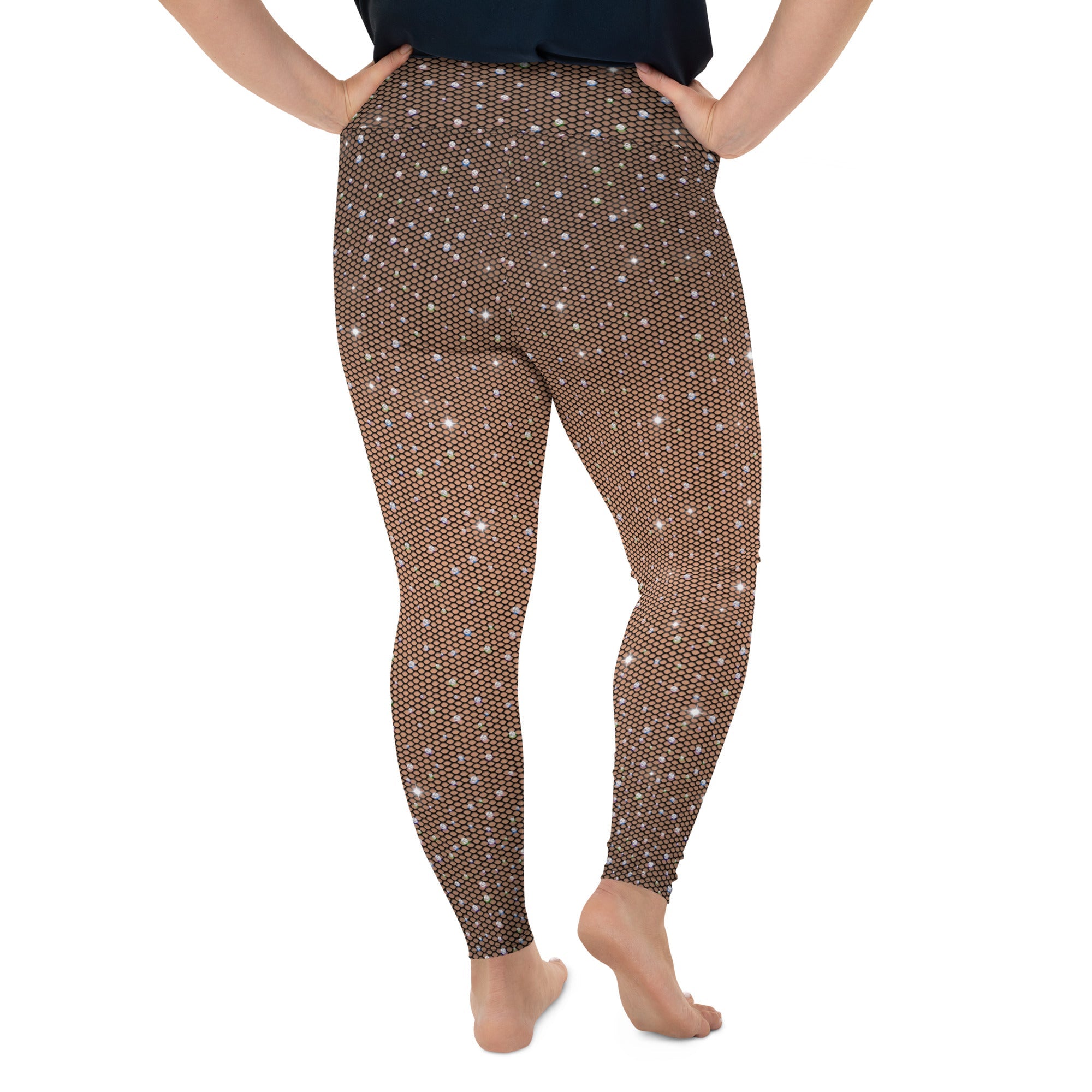 Sparkle Fishnet Plus Size Leggings