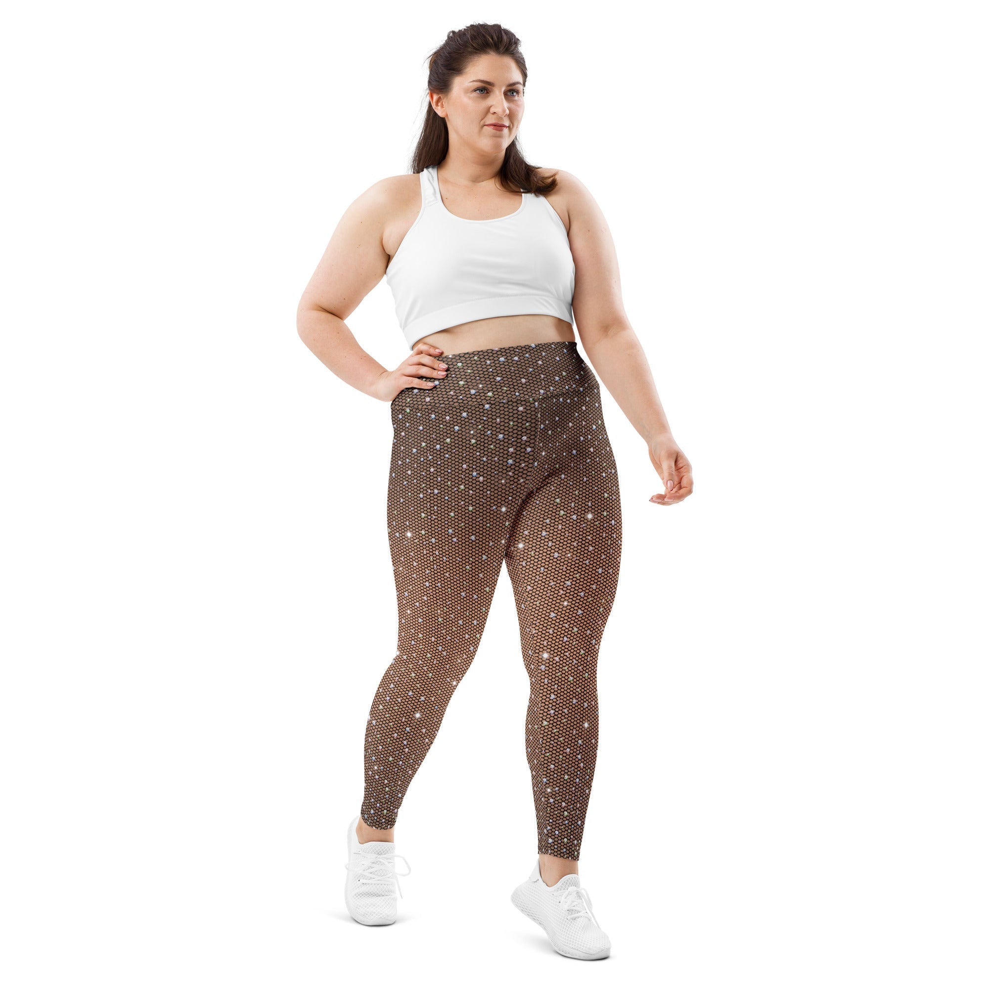 Sparkle Fishnet Plus Size Leggings