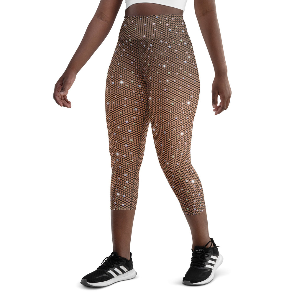 Sparkle Fishnet Yoga Capris