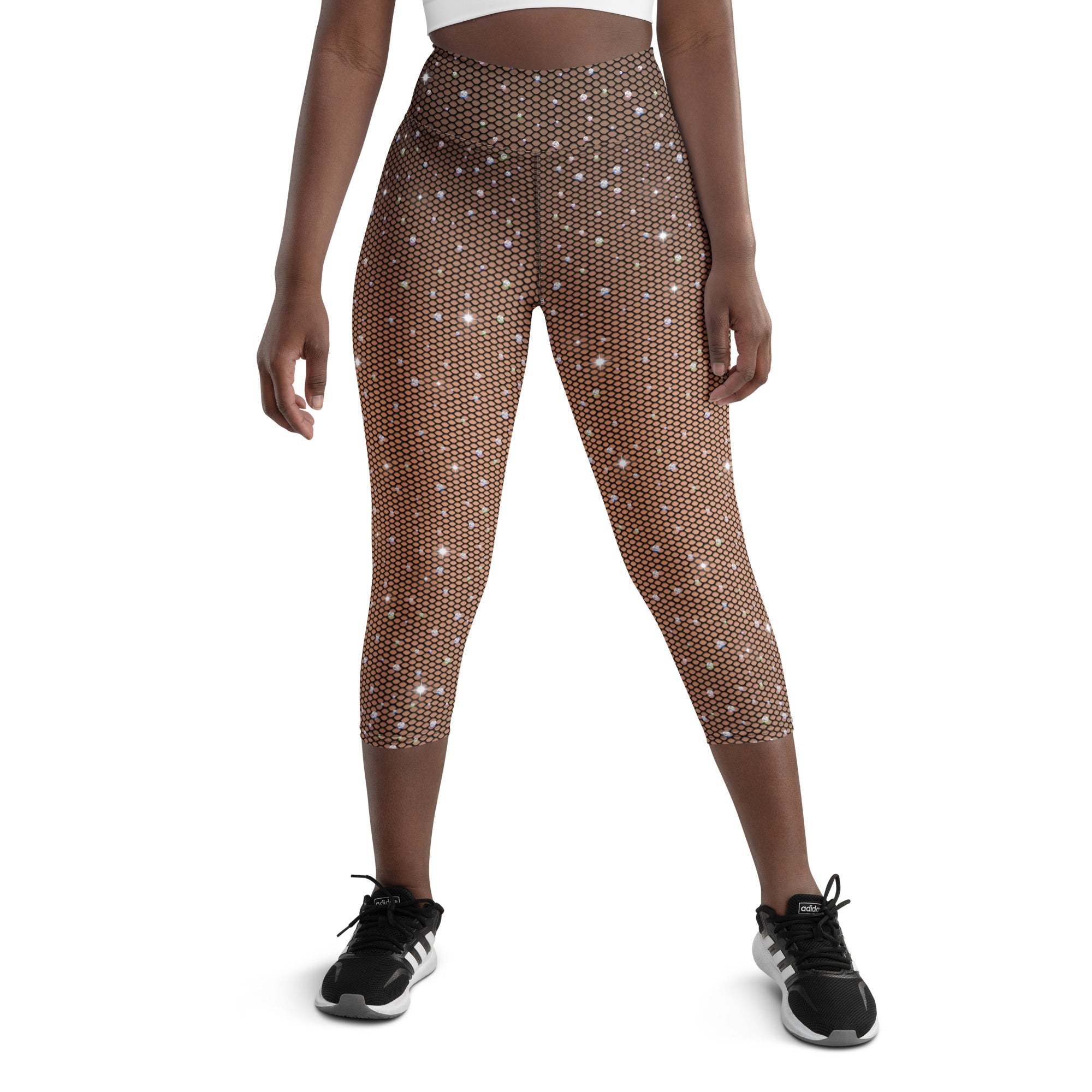 Sparkle Fishnet Yoga Capris