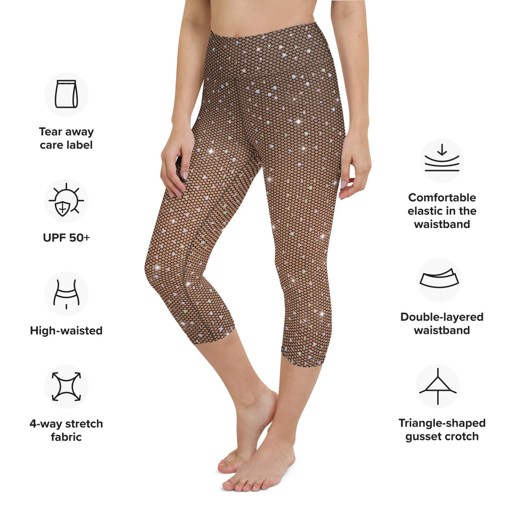 Sparkle Fishnet Yoga Capris
