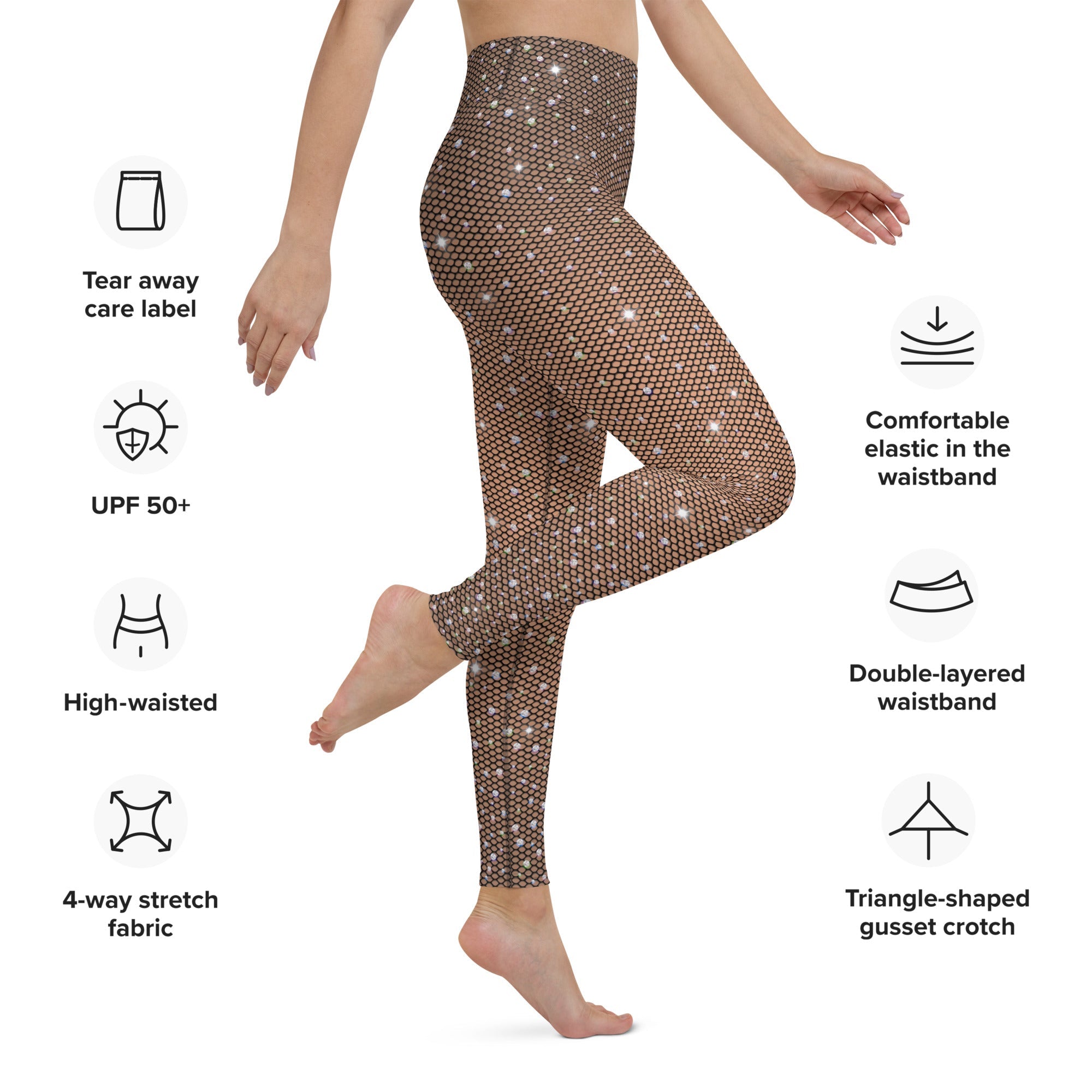 Sparkle Fishnet Yoga Leggings