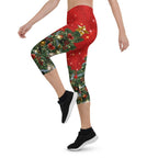 Sparkly Print Christmas Tree Capris