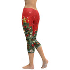 Sparkly Print Christmas Tree Capris