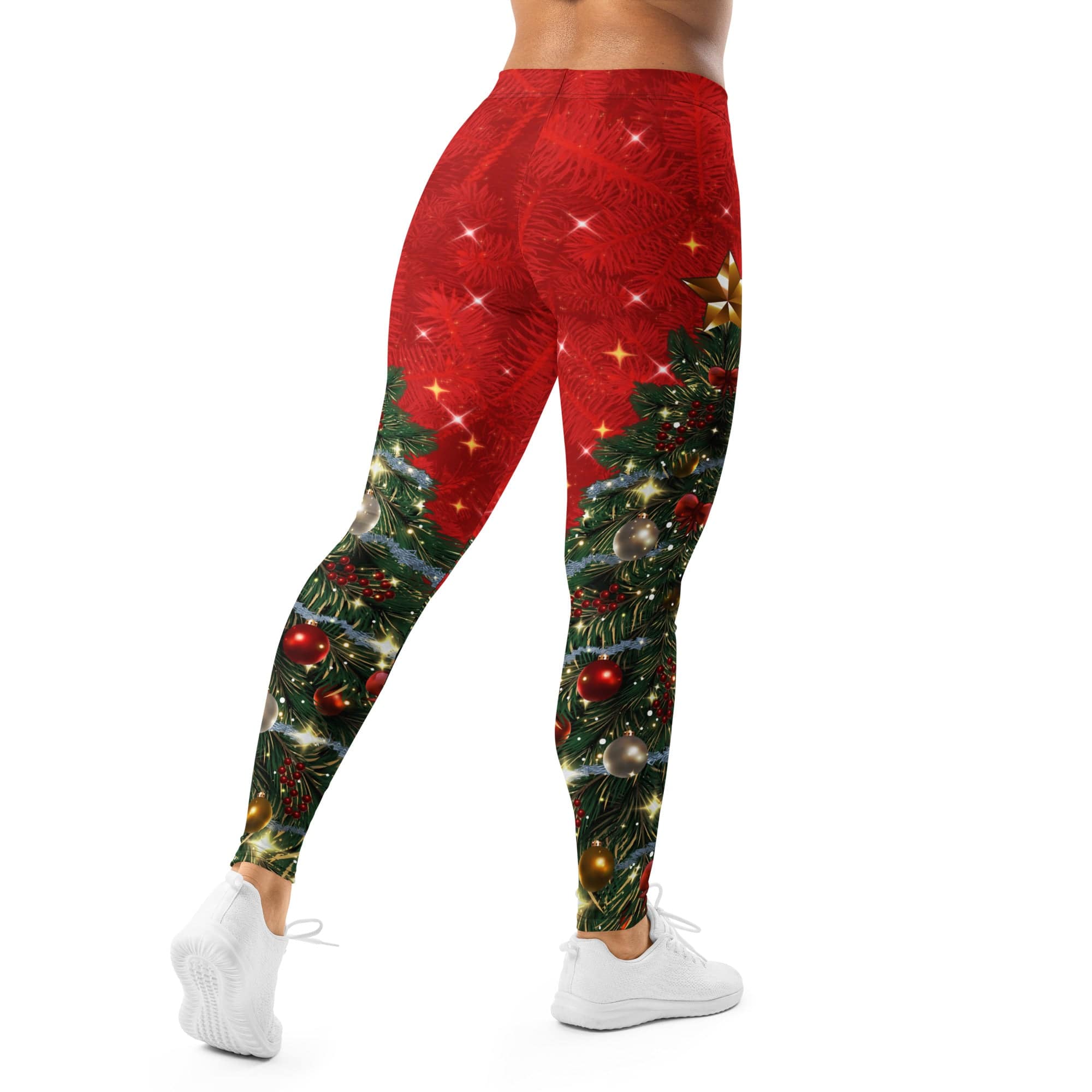 Sparkly Print Christmas Tree Leggings