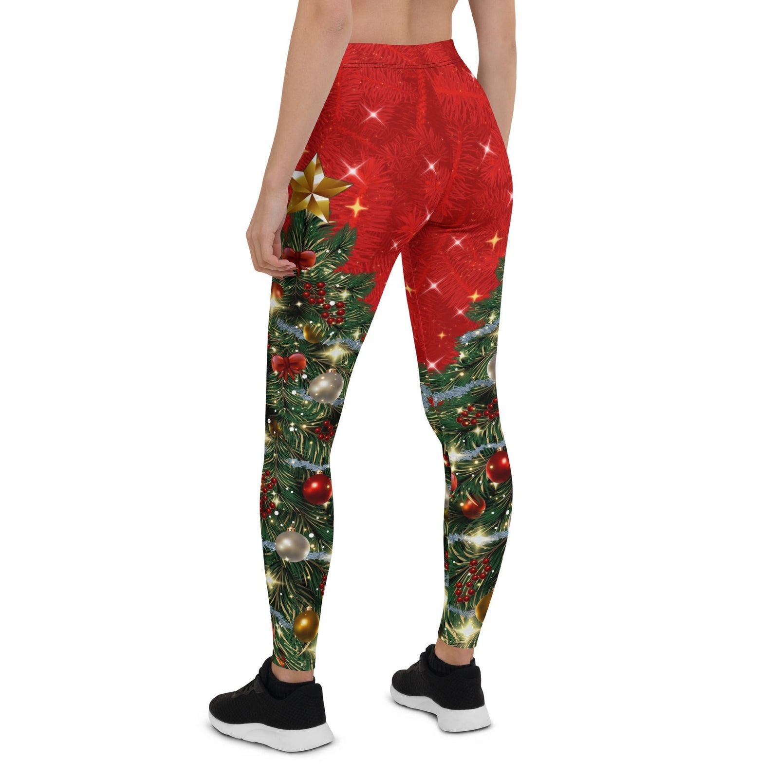 Sparkly Print Christmas Tree Leggings