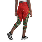 Sparkly Print Christmas Tree Yoga Capris