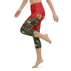 Sparkly Print Christmas Tree Yoga Capris