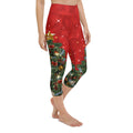 Sparkly Print Christmas Tree Yoga Capris