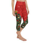 Sparkly Print Christmas Tree Yoga Capris