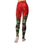 Sparkly Print Christmas Tree Yoga Leggings