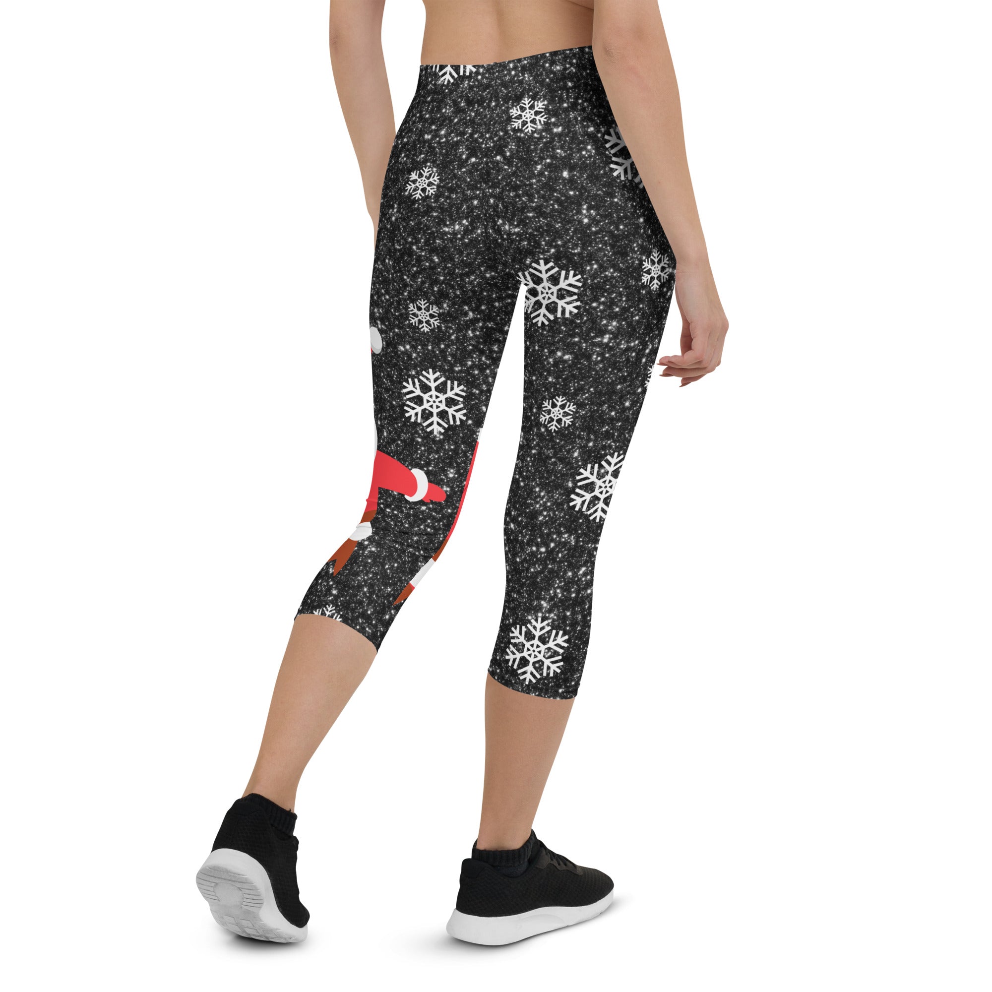 Sparkly Santa Print Capris