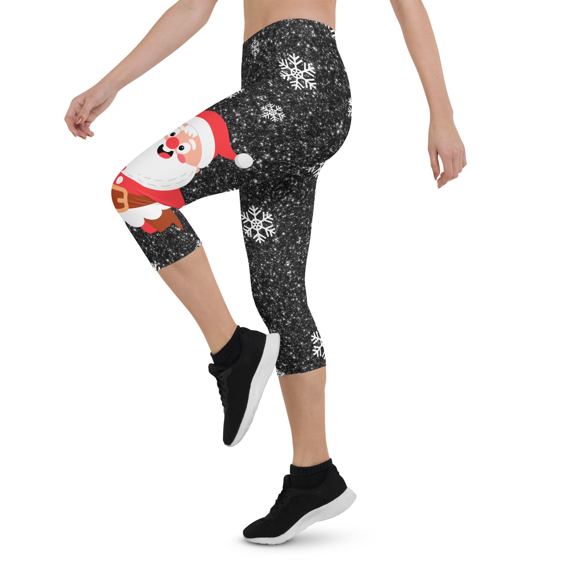 Sparkly Santa Print Capris