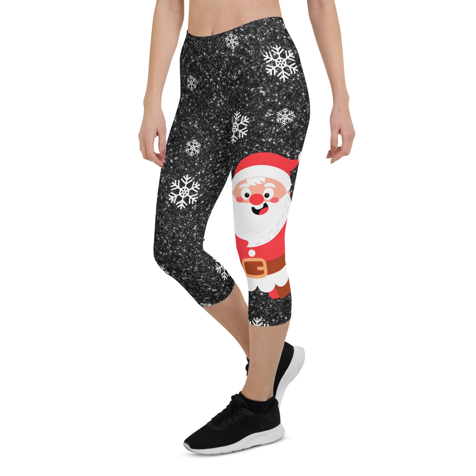 Sparkly Santa Print Capris